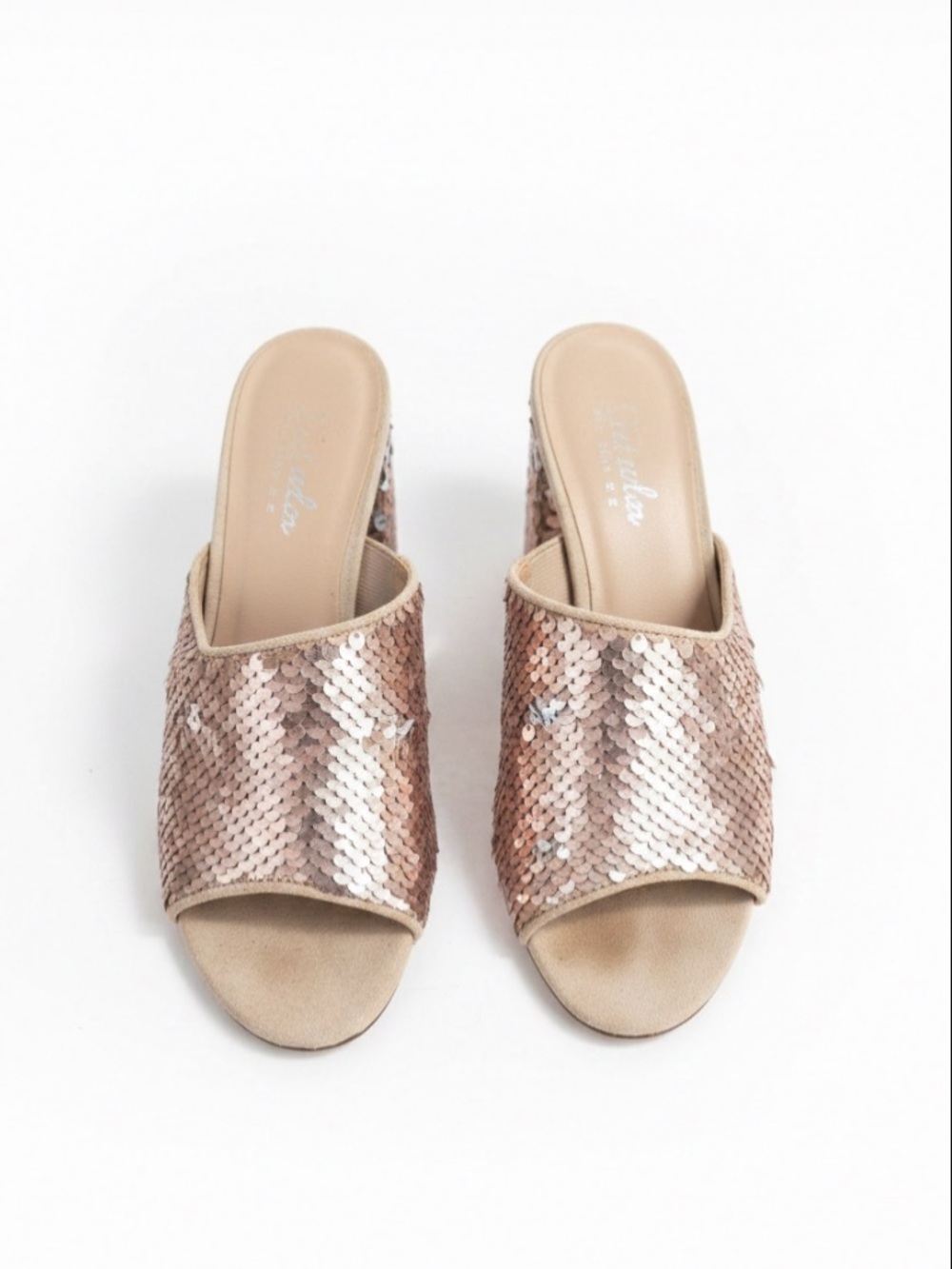 Charles by Charles David Rose Gold Sequin Slide Sandals Women's Size 6 - Picture 1 of 4